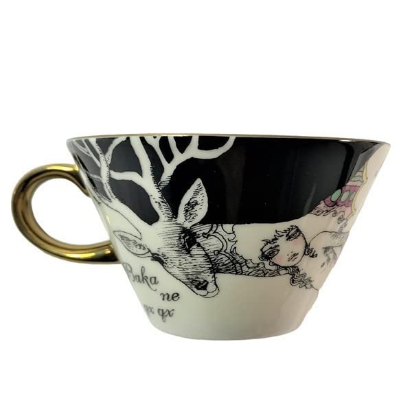 Amazon | QXQX 宇野亞喜良 森の女の子 カップ＆ソーサー 19.5cm